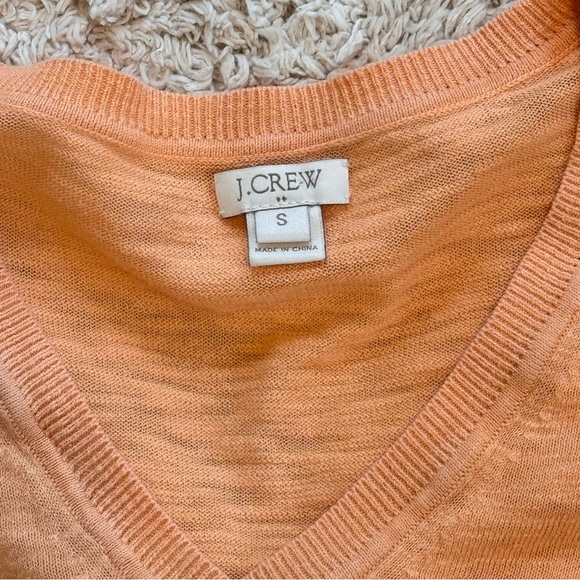 J. Crew Cotton Lightweight V-Neck Pullover Sweater Orange - Size small - Picture 9 of 9